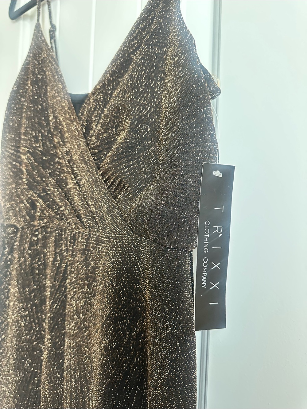 Trixxi Black Shimmer Maxi Jumpsuit